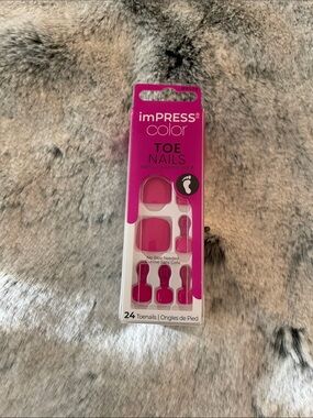 imPRESS Color Hot Pink Press-On Toe Nails